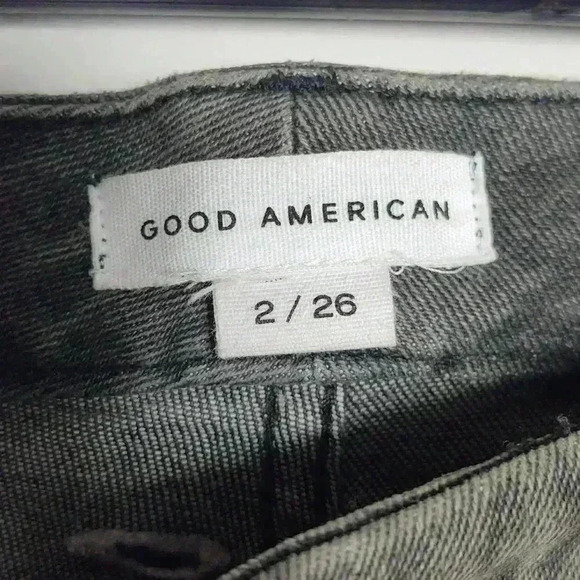 GOOD AMERICAN Grey Wash Mid-rise Stretchy Skinny Jeans Size 2/26 - Picture 6 of 15
